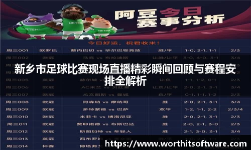 新乡市足球比赛现场直播精彩瞬间回顾与赛程安排全解析
